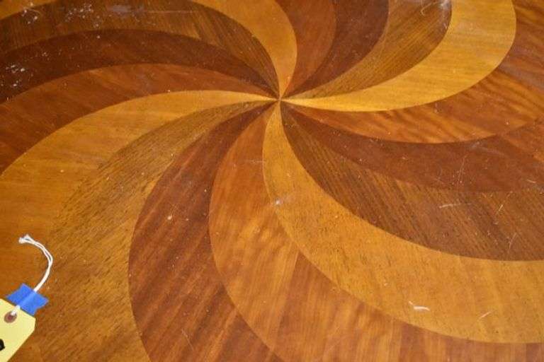 WOOD ROUND TABLE AS SHOWN - APPROX. 48" X 36"