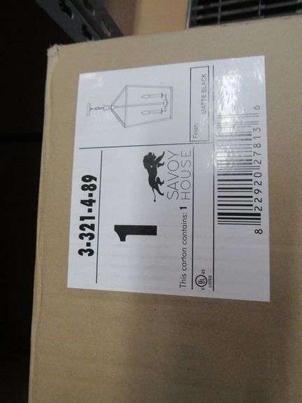 LOT OF (3) BOXES, (1) SAVOY HOUSE 7-7772-6-180 PENDANT, (1) M100103NB PENDANT, (1) SAVOY HOUSE 3-321-4-89 PENDANT