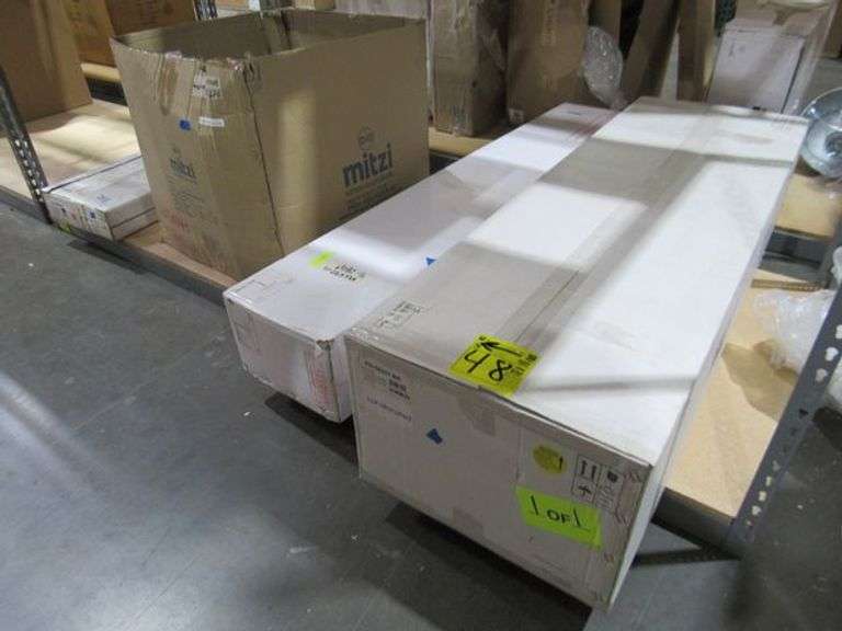 LOT, (1) MODERN FORMS PENDANT #PD-58257-BK, (1) MODERN FORMS CHANDELIER #PD-32880-BK, (1) MASTER CARTON LIQUID 60" LED OUTDOOR WALL SCONCE #E32085-125BK & (1) HUDSON VALLEY LIGHT PENDANT