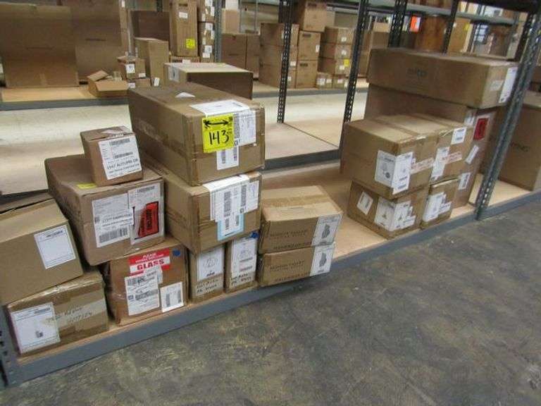 LOT OF APPROX. (13) BOXES OF HUDSON VALLEY PRODUCTS, (1) CHANDELIER #GLS-H6427041, (2) WALL SCONCES #H161101-AGB, (1) WALL SCONCE #H326102-PN, PENDANTS #H111701-AGB, (2) WALL SCONCES #MDS101-PN, (2) WALL SCONCES #4842-PN & (2) PENDANTS #H4857015-PN
