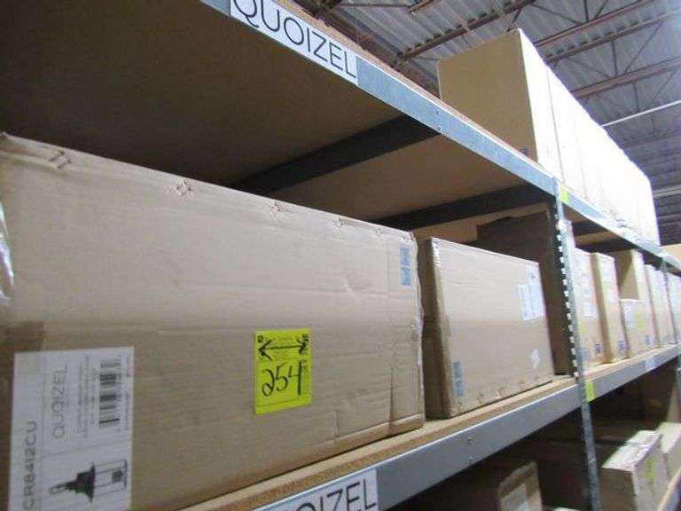 LOT, (2) QUOIZEL LANTERNS CCR8412CU AND (2) QUOIZEL LED PENDANTS PCAZA340MBK