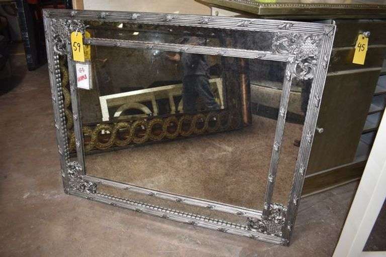 FRAMED MIRROR AS SHOWN - APPROX. 50" X 40"