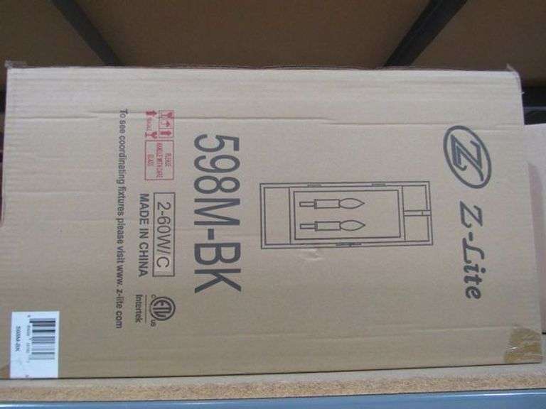 LOT OF (4) BOXES Z-LITE LIGHTING 3035-3V-RB VANITY, 598M-BK POST LIGHT, 475-4V-MB-OBR VANITY