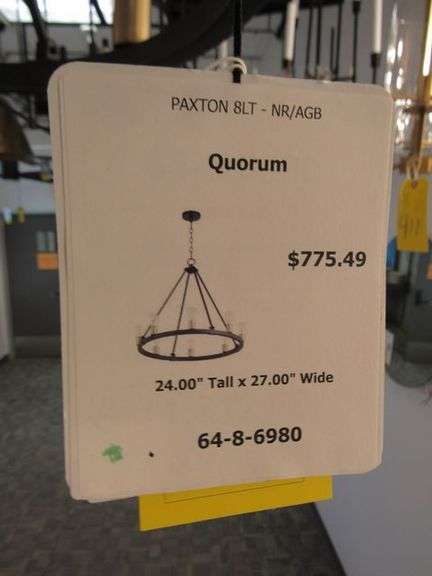 CHANDELIER OR PENDANT AS SHOWN * REFER TO PHOTOS * BUYER RESPONSIBLE FOR REMOVAL - BRING TOOLS AND LADDER AS ITEMS ARE CEILING MOUNTED 12'-14' CEILING HEIGHT*
