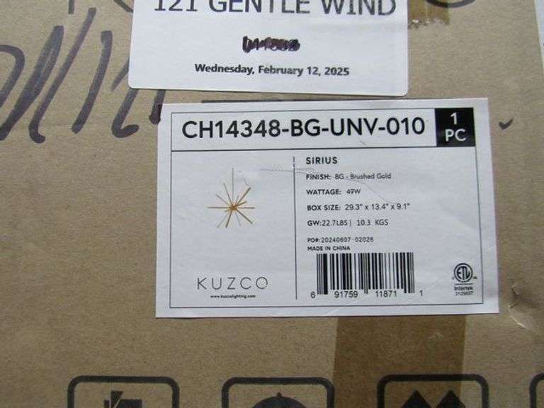 LOT OF APPROX. (15) ASSORTED KUZCO PRODUCTS, (1) LINEAR PENDANT #LP79153-BK, PENDANT #PC2813-CL, PENDANT #493624-BK, WALL SCONCES, FLUSH MOUNT LIGHTS, ASSORTED SMALL PENDANTS, ETC.
