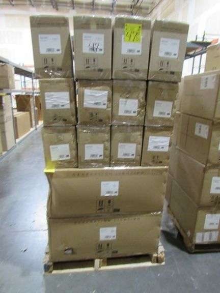 (1) SKID OF APPROX. (21) BOXES OF GENERATION LIGHTING PRODUCTS, (2) LARGE PENDANTS #CP1246WGV, (12) 4-LIGHT VANITIES #VS24304SN, (5) CHIMNEY PENDANT #P1348PN, (1) 4-LIGHT VANITY #VS24704SN & (1) 1-LIGHT OUTDOOR WALL LANTERN #OL12802TXB-L1