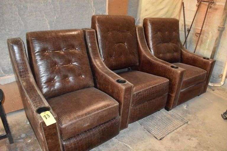 (3) THEATER STYLE CHAIRS, POWER RECLINERS. 110-V