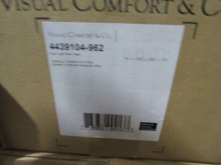 (1) SKID OF APPROX. (20) VISUAL COMFORT/GENERATION LIGHTING PRODUCTS, 4-LIGHT WALL/BATH SCONCES #4439104-962, 9-LIGHT CHANDELIERS #3128909-962, 1-LIGHT CEILING FLUSH MOUNT #75434-962 & 2-LIGHT SWIVEL FLOOD LIGHT #8607-12
