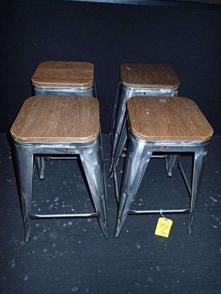 Metal Stacking Chair w/ Wood Top **sold 4X the money**