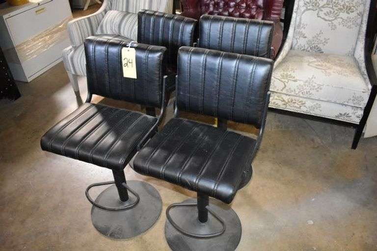 (4) SWIVELING BAR STOOLS WITH ADJUSTABLE HEIGHT