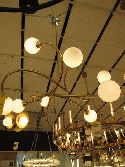 CHANDELIER OR PENDANT AS SHOWN * REFER TO PHOTOS * BUYER RESPONSIBLE FOR REMOVAL - BRING TOOLS AND LADDER AS ITEMS ARE CEILING MOUNTED 12'-14' CEILING HEIGHT*