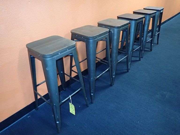 Metal Stacking Chair w/ Wood Top **sold 6X the money**