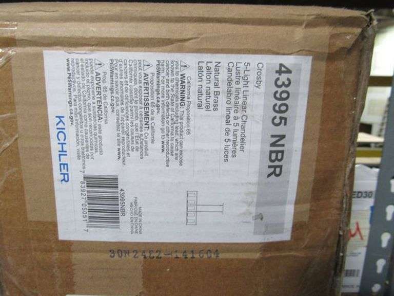 LOT, (10) ASSORTD KICHLER ITEMS INCLUDING (9) 43846 AND (1) CHANDELIER