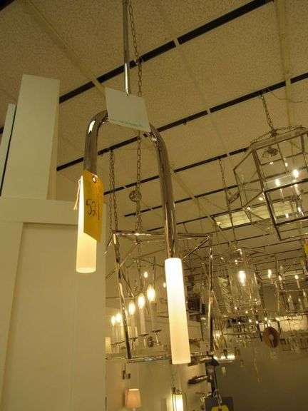 CHANDELIER OR PENDANT AS SHOWN * REFER TO PHOTOS * BUYER RESPONSIBLE FOR REMOVAL - BRING TOOLS AND LADDER AS ITEMS ARE CEILING MOUNTED 12'-14' CEILING HEIGHT*