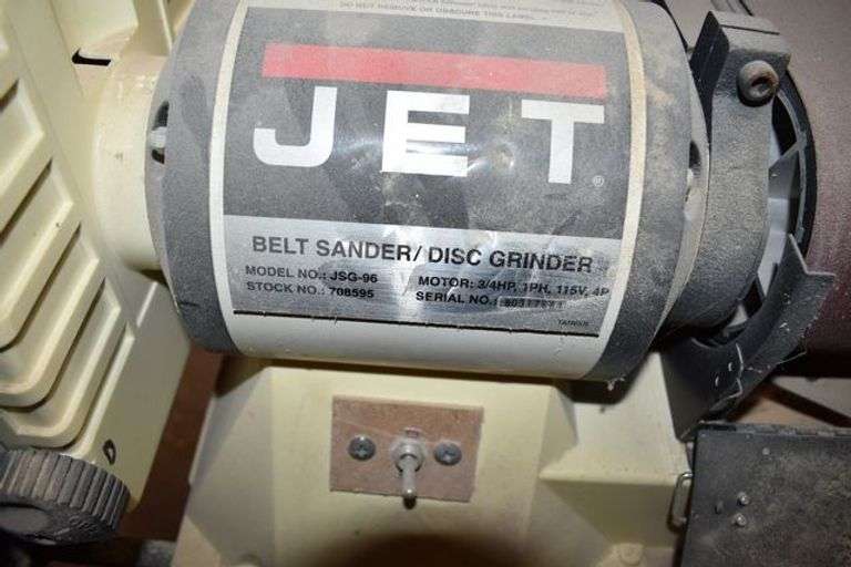 JET BELT SANDER/DISC GRINDER WITH JSG-96 3/4-HP 115-V S/N 80317684
