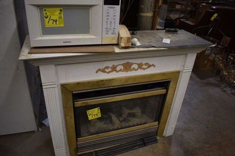 (1) ROPER REFRIGERATOR MDL RT16DKXDW00, (1) SAMSUNG MICROWAVE, (1) NON-WORKING ELECTRIC FIREPLACE AS SHOWN