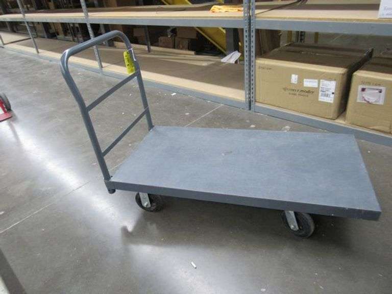 BOB'S INDUSTRIAL HEAVY DUTY METAL PLATFORM CART W/HANDLE, 24" X 48"