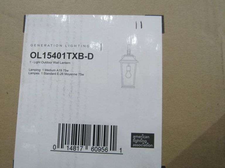 (1) SKID OF APPROX. (23) VISUAL COMFORT SMALL LANTERNS #OL15401TXB & APPROX. (11) GENERATION LIGHTING 1-LIGHT OUTDOOR WALL LANTERN #OL15401TXB-D