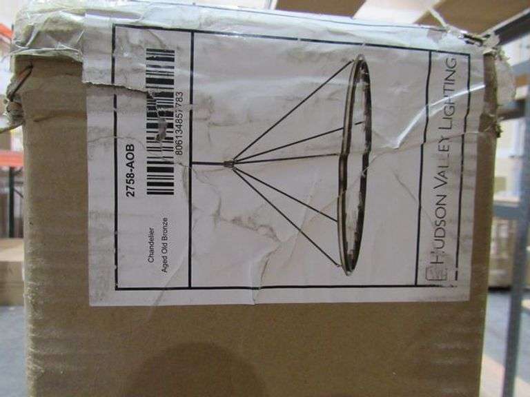 LOT, (1) HUDSON VALLEY AGED OLD BRONZE CHANDELIER #2758-AOB & (1) VISUAL COMFORT 8-LIGHT ISLAND CHANDELIER #F3136/8DWK/SGM