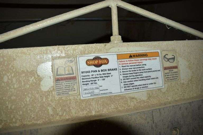 SHOP FOX M1043 PAN AND BOX BRAKE
