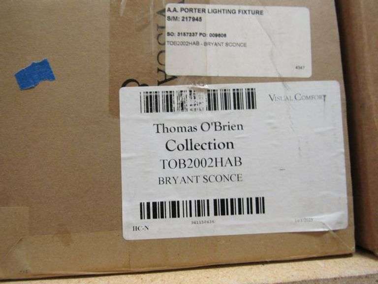 LOT OF APPROX. (2) VISUAL COMFORT BRYANT SCONCE #TOB2022PN-WG, (1) BRYANT SCONCE #TOB2002HAB & (1) LAMP SHADE