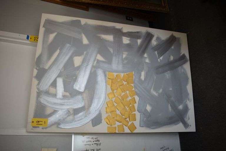 ABSTRACT ART ON CANVAS - APPROX. 44" X 64"