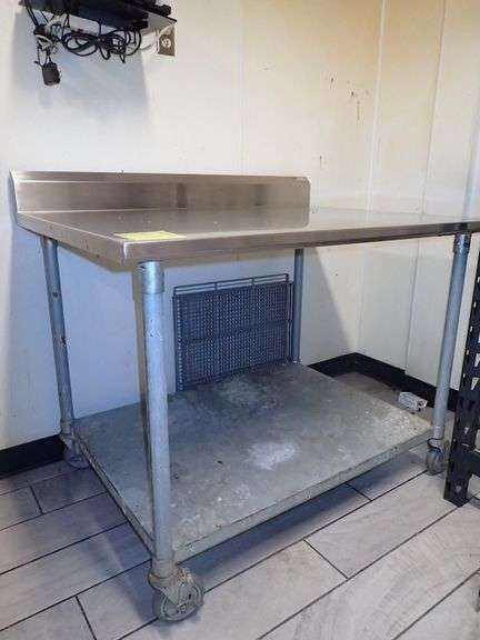 John Boos Rolling Stainless Steel NSF Prep Table