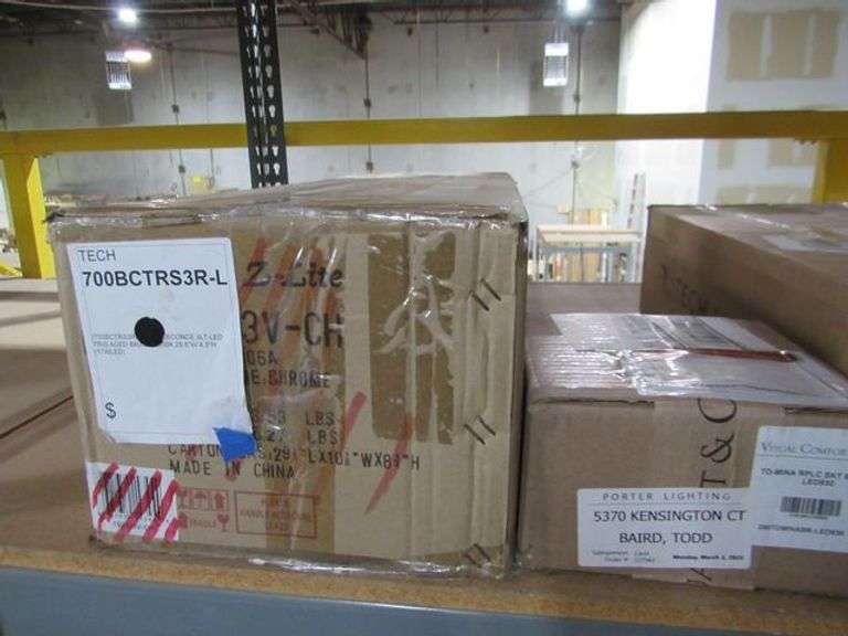 LOT OF APPROX. (15) BOXES OF ASSORTED LIGHTING PRODUCTS, 26" LED WALL LIGHTS, PENDANTS, SCONCE, ETC.