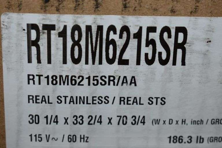 SAMSUNG FRIDGE RT18M6215SR/AA 30-1/4 X  33-2/4 X 70-3/4 18-CF TOP REAL STAINLESS