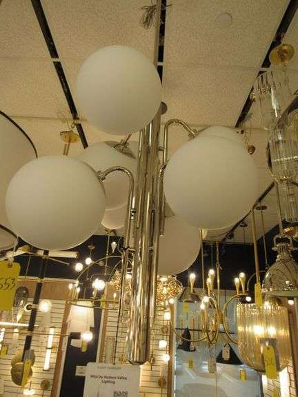 CHANDELIER OR PENDANT AS SHOWN * REFER TO PHOTOS * BUYER RESPONSIBLE FOR REMOVAL - BRING TOOLS AND LADDER AS ITEMS ARE CEILING MOUNTED 12'-14' CEILING HEIGHT*