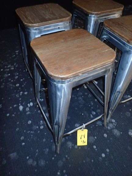 Metal Stacking Chair w/ Wood Top **sold 4X the money**