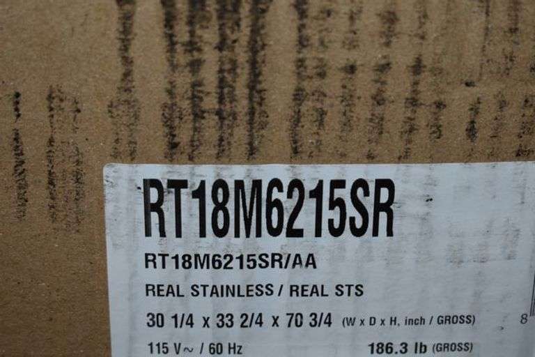 SAMSUNG FRIDGE RT18M6215SR/AA 30-1/4 X  33-2/4 X 70-3/4 18-CF TOP REAL STAINLESS