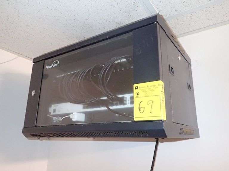 Navepoint Wall Mounted Network Cabinet w/ Contents