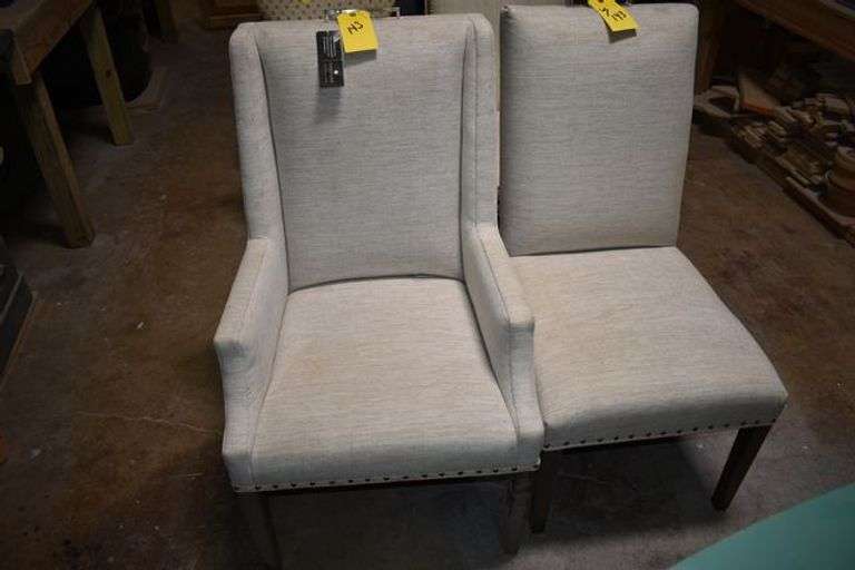 (2) ASSORTED UPHOLSTERED CHAIRS AS SHOWN