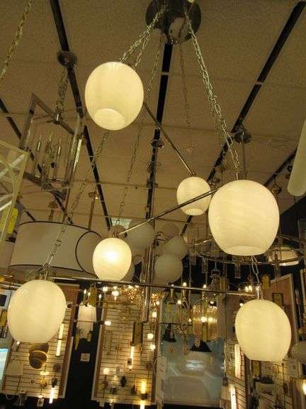 CHANDELIER OR PENDANT AS SHOWN * REFER TO PHOTOS * BUYER RESPONSIBLE FOR REMOVAL - BRING TOOLS AND LADDER AS ITEMS ARE CEILING MOUNTED 12'-14' CEILING HEIGHT*