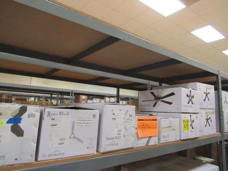 LOT OF (10) MINKA-AIRE ASSORTED CEILING FANS, (2) KAFE-XL #F696-KA, (2) CONTRACTOR PLUS 52" #F556-BN/DW, (1) ROTO XL 62" #F624-WHF, (1) ROTO FLUSH 52" #F644-WHF, (1) SLEEK 60"#F868L-CL/CL, (1) XTREME H20 65" #F896-65 & (1) SWEPT  56" #F543L-CL