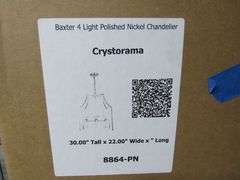 LOT, (1) CRYSTORAMA BAXTER 4-LIGHT NICKEL CHANDELIER #8864-PN & (1) WAC DOR #0108, ETC.