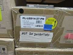 CONTENTS OF SHELF, ASSORTED WAC LIGHTING PRODUCTS, SMART FANS #F-060-MW, LED LIGHTS, SCONCES, LIGHT PENDANTS, ETC.