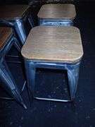 Metal Stacking Chair w/ Wood Top **sold 4X the money**