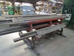 HEAVY DUTY PORTABLE STEEL RACK, W/ASSORTED BRAKE PRESS DIES