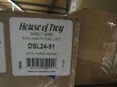 CONTENTS OF SHELF, ASSORTED GLASS GLOBES, HALOGEN PICTURE LIGHTS, HARDWARE, PARTS, ETC.
