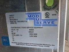 2011 MOD-U-SERVE MCT-FT3 MODULAR COUNTER W/ ATLAS METAL WCPT-3 REFRIGERATED PASS THROUGH DISPLAY CASE