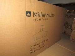 LOT OF APPROX. (6) BOXES, (3) MILLENNIUM LIGHTING 4202-PBK CEILING FIXTURES, (1) MILLENNIUM LIGHTING 3244RBZ PENDANT, (1) MILLENNIUM LIGHTING 2601-PBK FIXTURES, (1) MILLENNIUM LIGHTING 4528-MB PENDANT