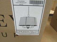 HUDSON VALLEY CHANDELIER AGED BRASS/OFF WHITE #MDS121-AGB/062