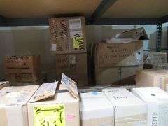 LOT OF APPROX. (28) BOXES SAVOY HOUSE, NUSC 8-4090-3-322 GLASS, 1-9060-6-95 GLASS, G123 GLASS SAVOY CRYSTAL PARTS, 7-702-1-109 GLASS, 1917626050 GLASS, 9-104-1-SN GLASS, 8-1080-4-SN VANITY, 1-860-4-BK GLASS