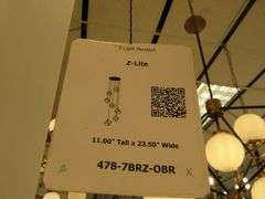 CHANDELIER OR PENDANT AS SHOWN * REFER TO PHOTOS * BUYER RESPONSIBLE FOR REMOVAL - BRING TOOLS AND LADDER AS ITEMS ARE CEILING MOUNTED 12'-14' CEILING HEIGHT*
