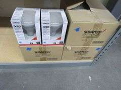 CONTENTS OF SHELF, APPROX. (30) BOXES OF ASSORTED SATCO LIGHT BULBS