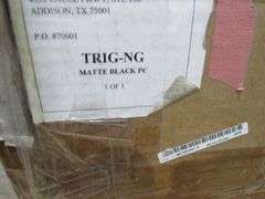 LOT, (1) ST. JAMES WING-CW-AI MEDIUM PATINA, (1) ST. JAMES TRIG-NG MATTE BLACK & (1) BOX OF HARDWARE