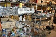 (2) WIRE SHELVES SOLD WITH CONTENTS AS SHOWN