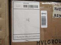 LOT OF APPROX. (8) BOXES OF ASSORTED HUDSON VALLEY PRODUCTS, (2) WALL SCONCES #H16011-AGB, (2) WALL SCONCES #960-AGB, (1) BATH BRACKET $9204-AGB, (1) PENDANT $9613-GL/BLK, (1) WALL SCONCE #1201-ABG & (1) LABRA #9603-WP